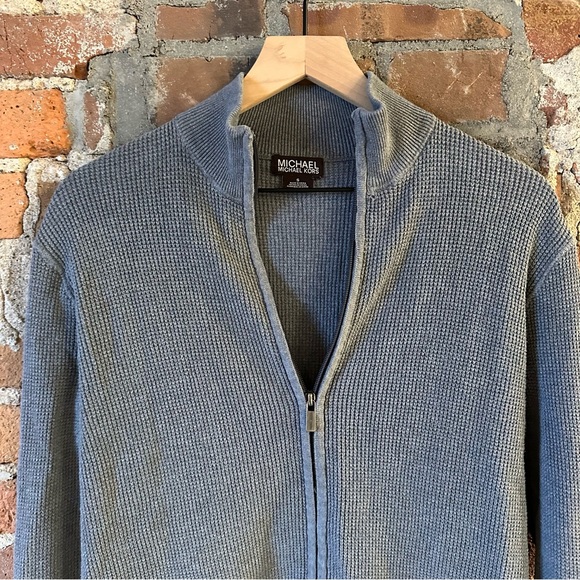 Mens Michael Kors Zip Up Sweater Small Gray - Picture 7 of 10